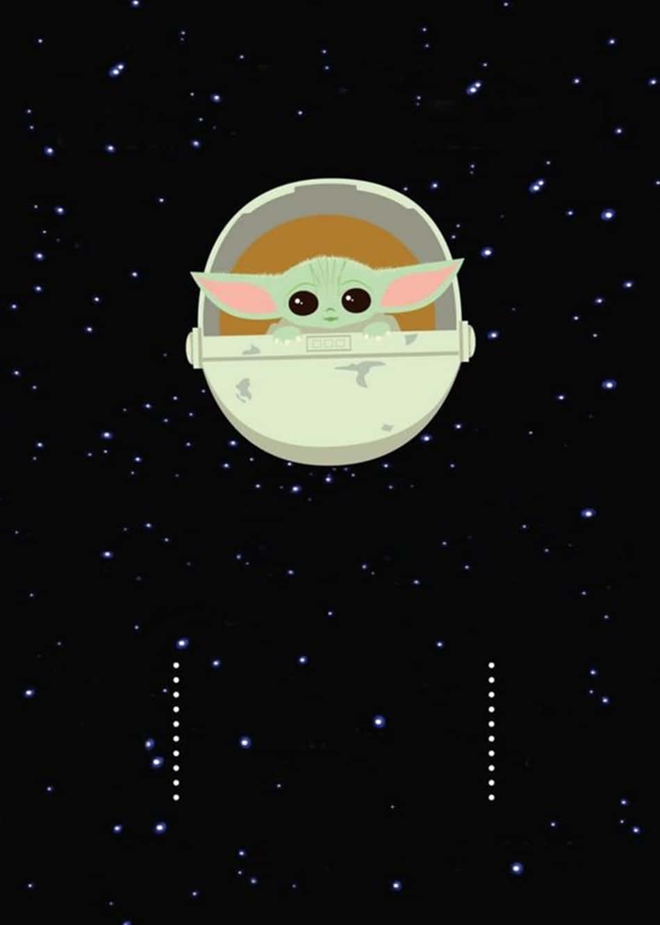 嬰兒尤達在太空船艙中漂浮於星空 — 尤達寶寶 壁紙