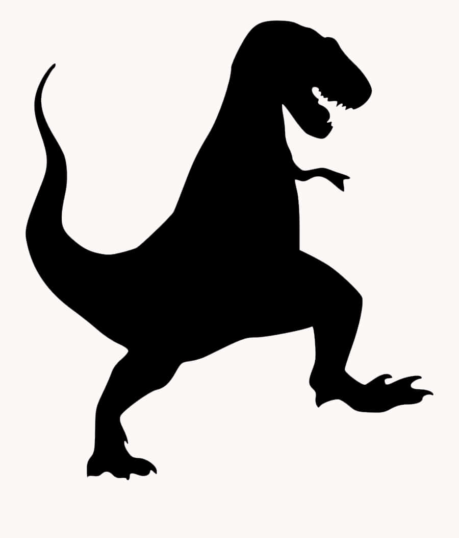 Dino 桌布 壁紙 — 一個咆哮的暴龍的醒目黑色剪影，立在樸素的米白色背景上。