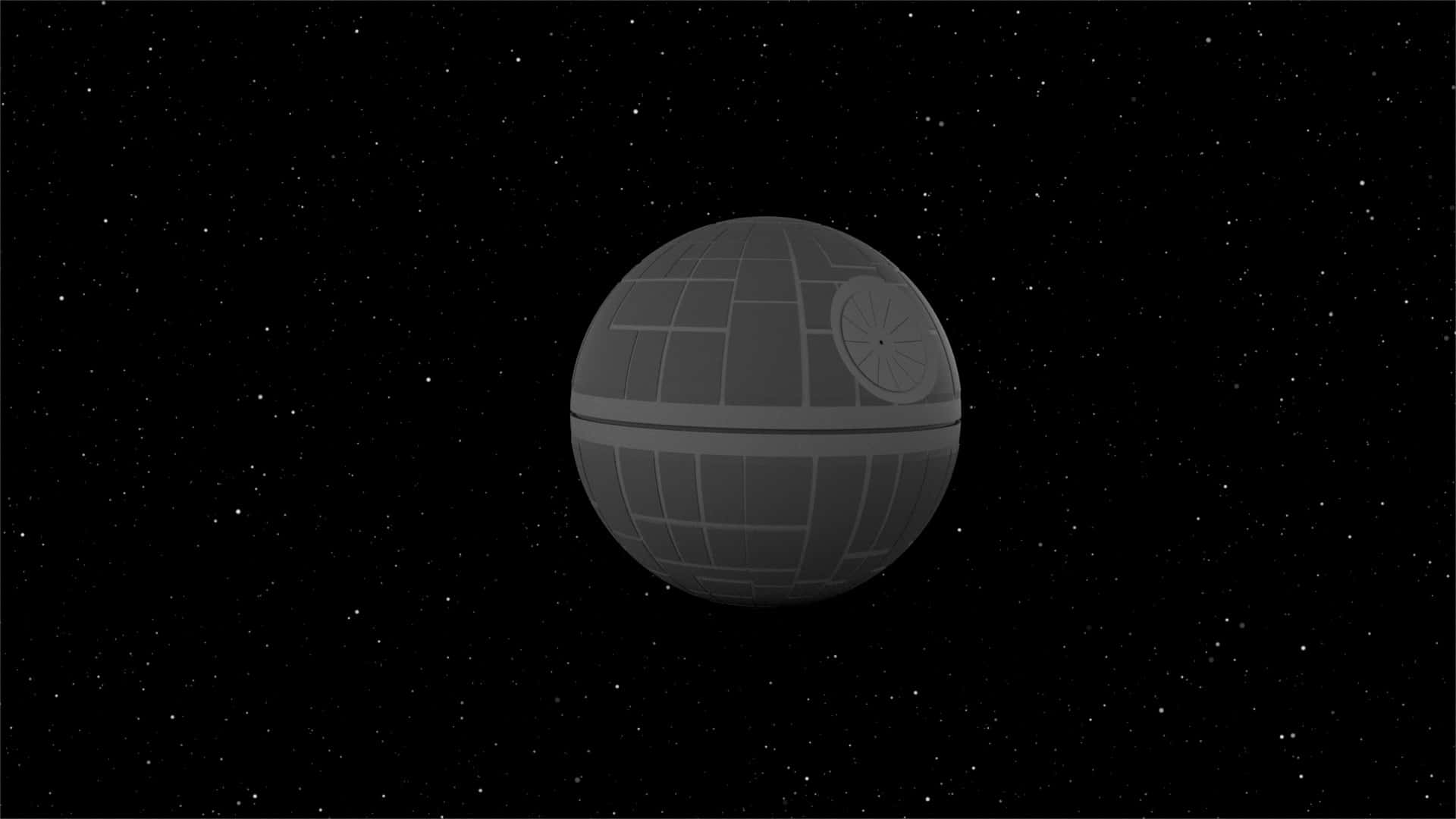 Death Star Ii 桌布 壁紙 — 一個單色死星在深空星場中靜靜漂浮。