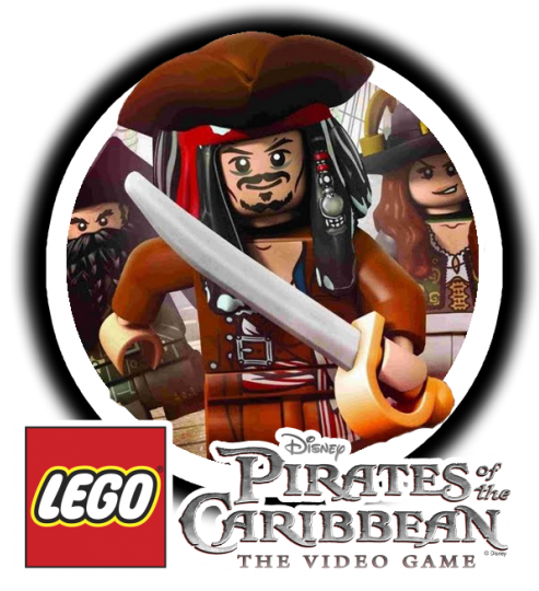 樂高 桌布 壁紙 — 一個圓形的 LEGO 海盜人偶，手持劍和三角帽，站在中央，身後有另外兩個海盜。