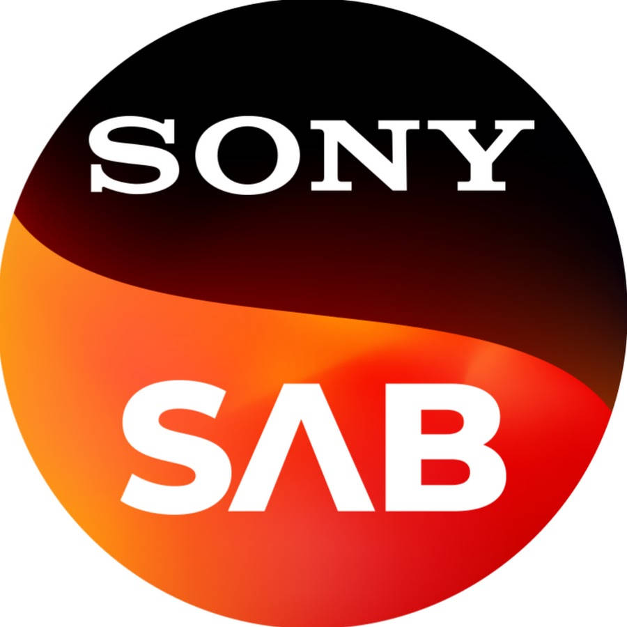 Sony 桌布 壁紙 — 一個圓形的Sony SAB標誌，在黑色到橙紅色的漸變背景上有粗體白色文字。