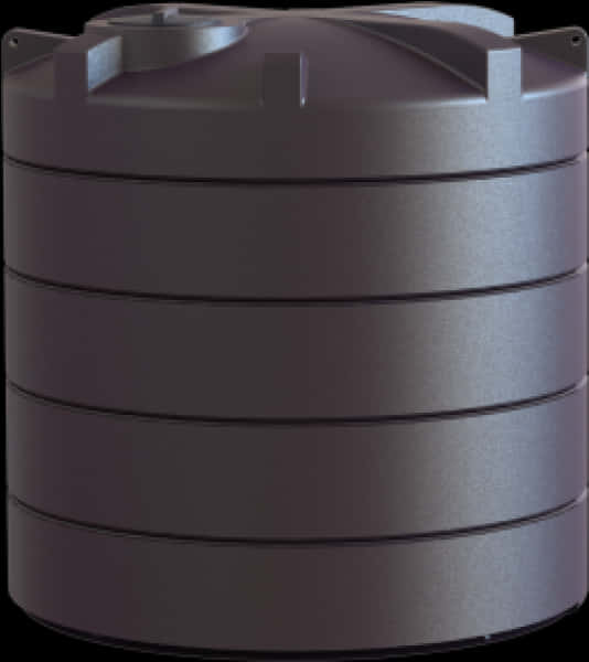 Container 桌布 壁紙 — 一個大型深灰色圓柱形水塔，帶有水平條紋和圓頂頂部，孤立地立在黑色背景前。