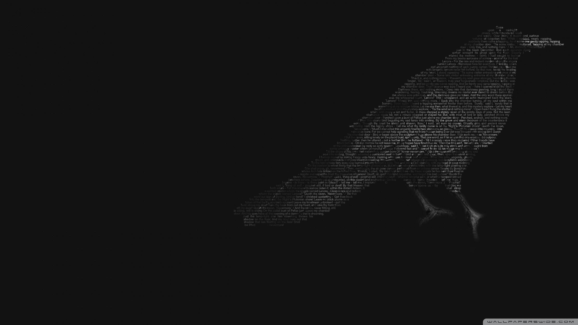 Raven 桌布 壁紙 — 一個大型風格化的字母X，由密集的白色文字在黑色背景上形成，帶有微妙的發光效果。