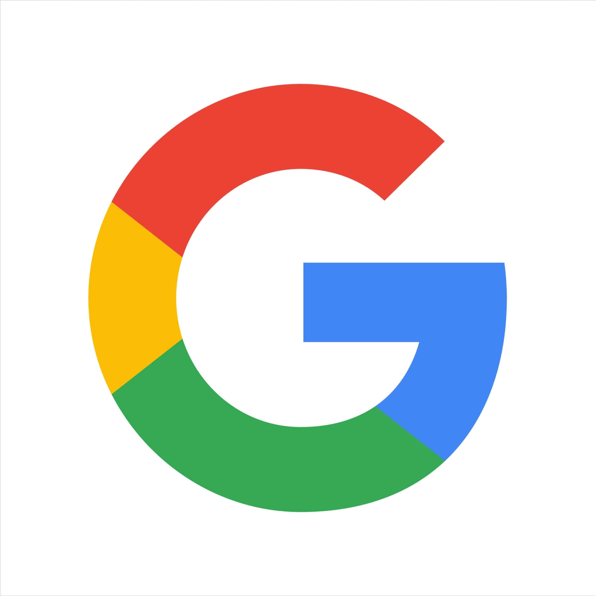 google 桌布 壁紙 — 一個大膽多彩的Google標誌，帶有紅色、黃色、綠色和藍色部分，背景為純白色。