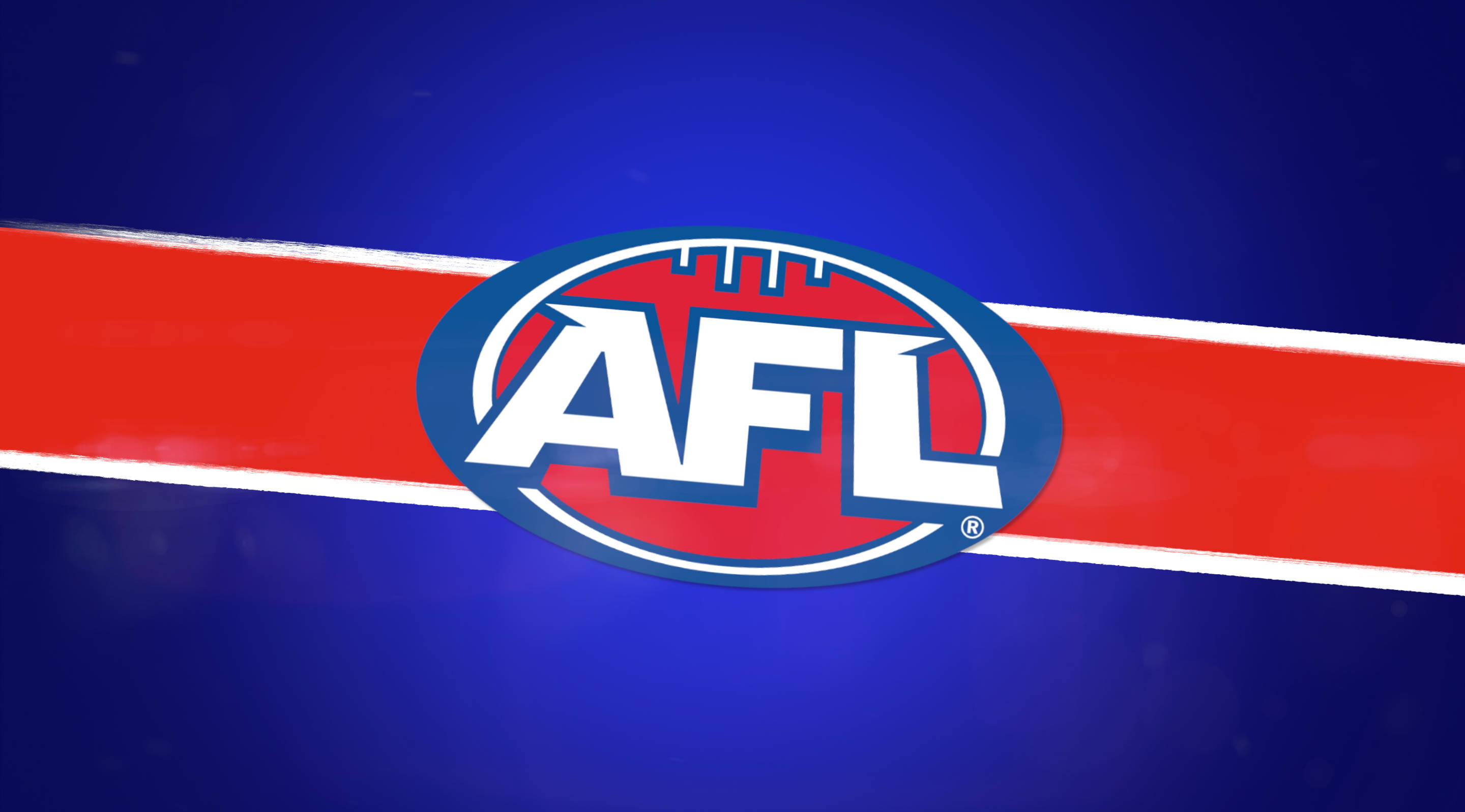 Afl 桌布 壁紙 — 一個大膽的AFL標誌居中在帶有白色條紋的動態紅藍背景上。
