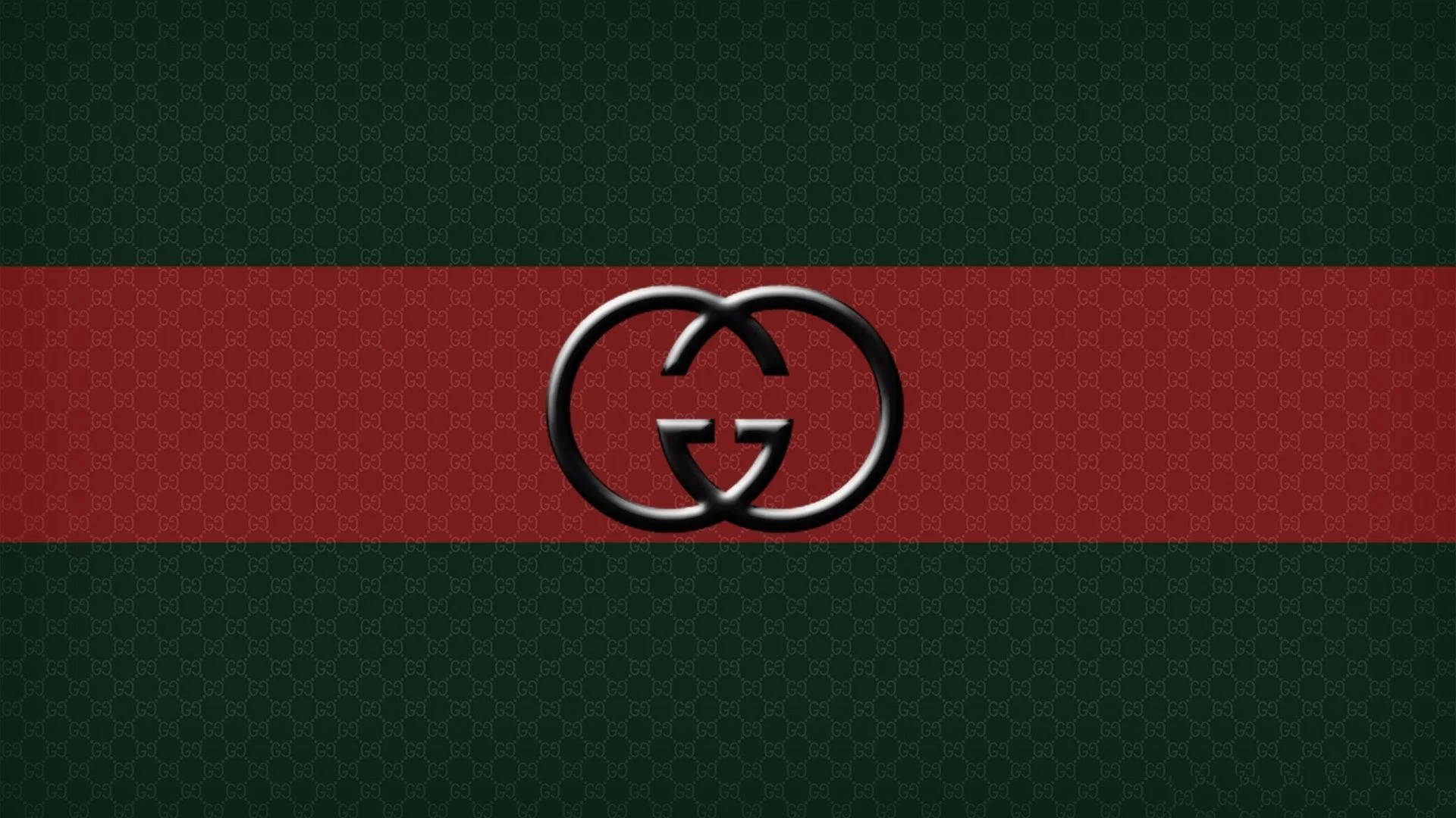 紅色條紋上的Gucci標誌，綠色字母組合背景