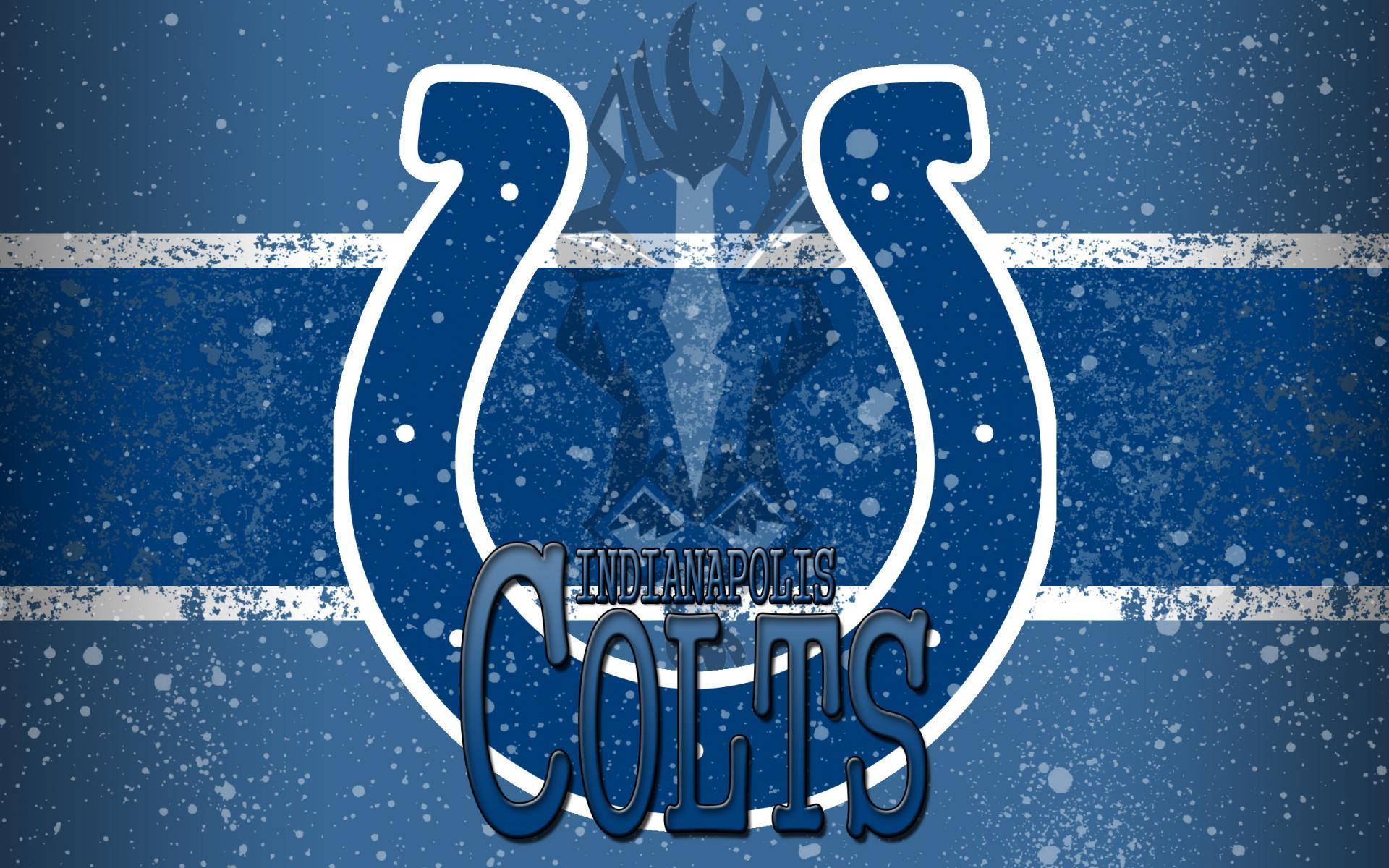 NFL 桌布 壁紙 — 一個大膽的印第安納波利斯小馬隊標誌，帶有磨損的藍白背景，並飾有雪花紋理。
