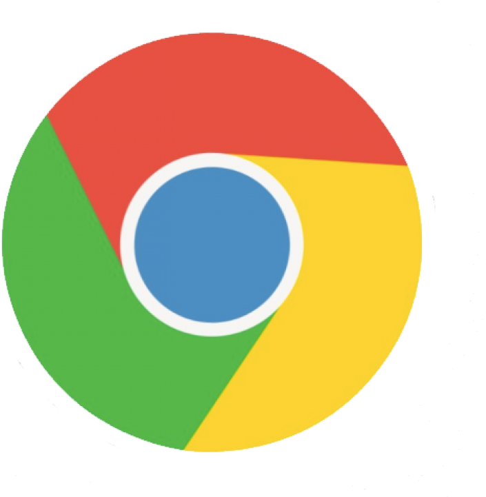 Chrome 桌布 壁紙 — 一個大膽的圓形標誌，帶有紅色、綠色、黃色和藍色部分，背景為黑色。