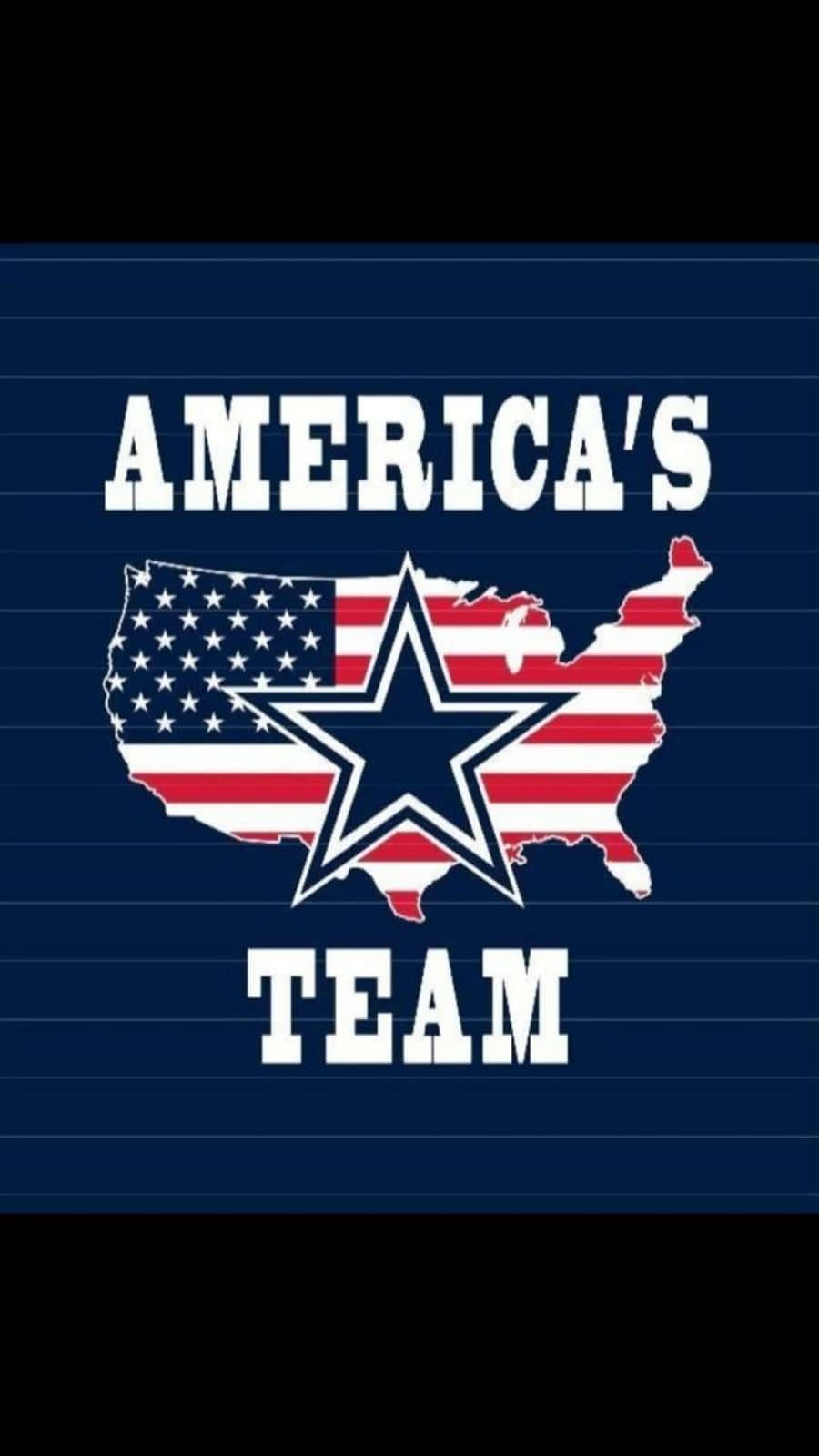 America's Team 標誌，在紅、白、藍色的美國地圖上有一顆星。 — 牛仔 GIF 壁紙