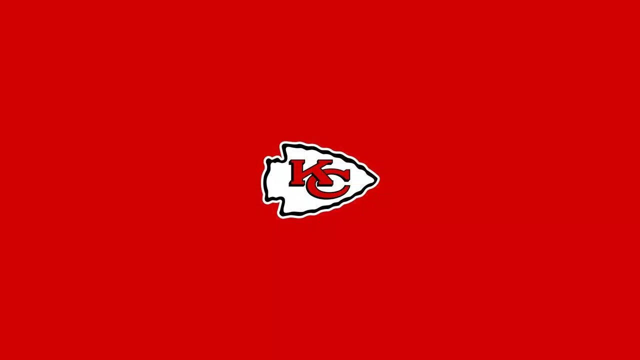 Kansas City Chiefs Cool 桌布 壁紙 — 一個大膽的堪薩斯城酋長隊標誌，居中在純紅色背景上。