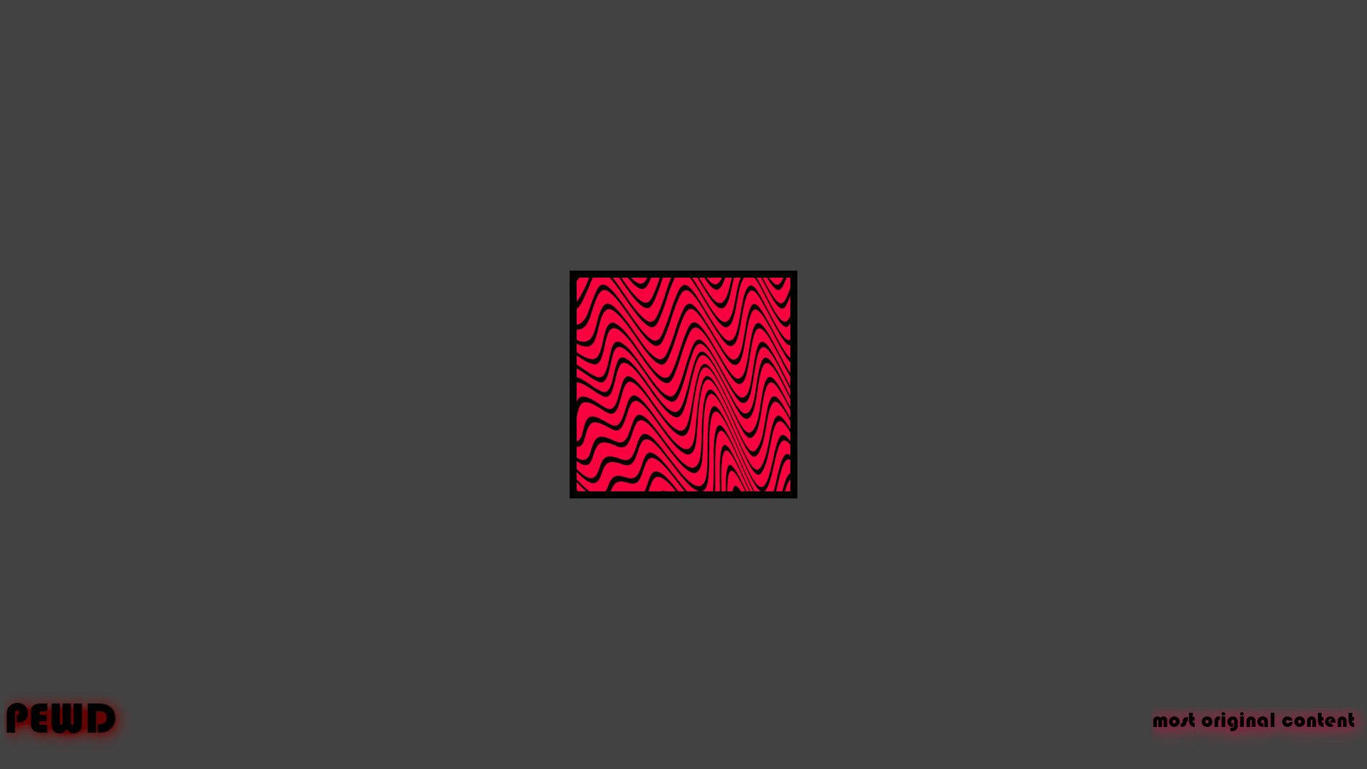 Pewdiepie 桌布 壁紙 — 一個大膽的方形，充滿活力的紅色波浪條紋在深灰色背景上跳動。