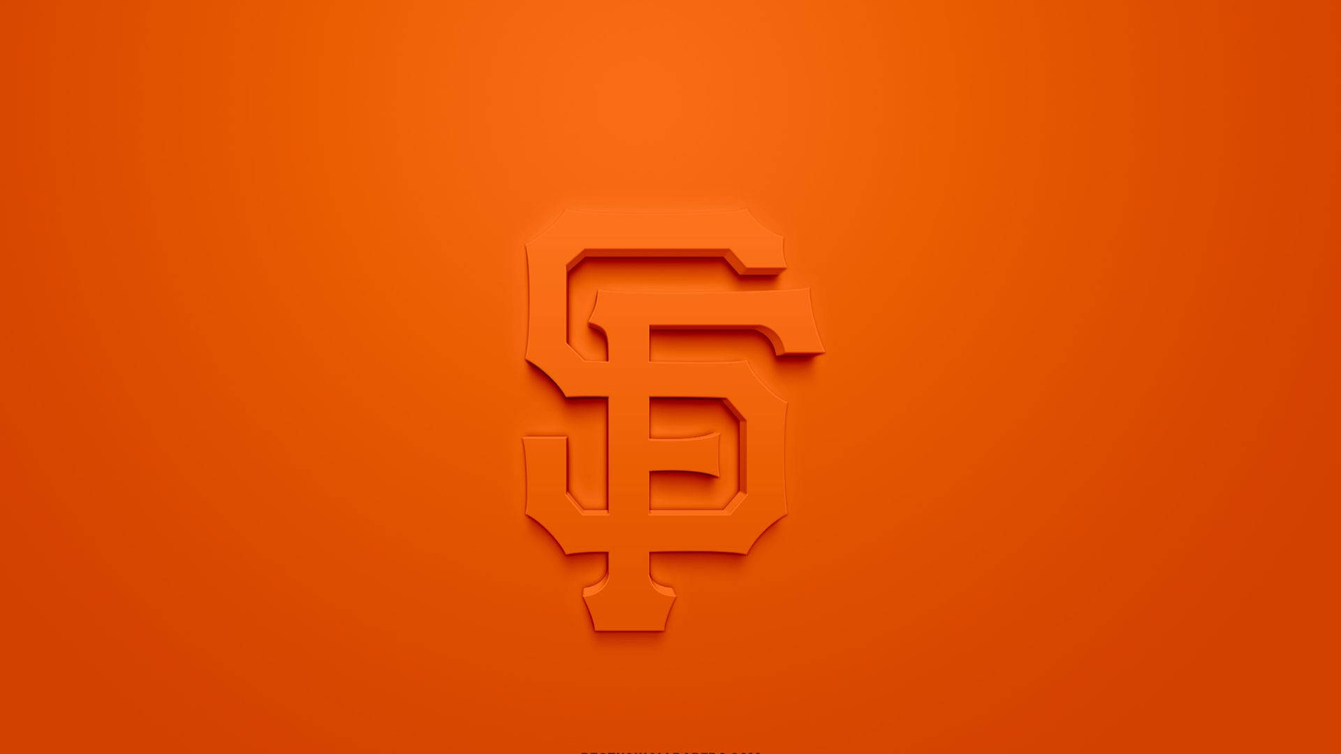 Giants 桌布 壁紙 — 一個大膽的橙色SF標誌居中放置在帶有微妙陰影的純色漸變橙色背景上。