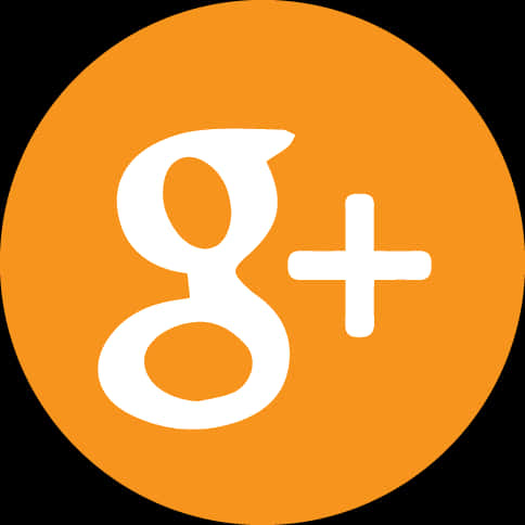 Google Plus 桌布 壁紙 — 一個大膽的橙色圓形標誌，中央有一個白色風格化的 g plus 符號，背景為黑色。