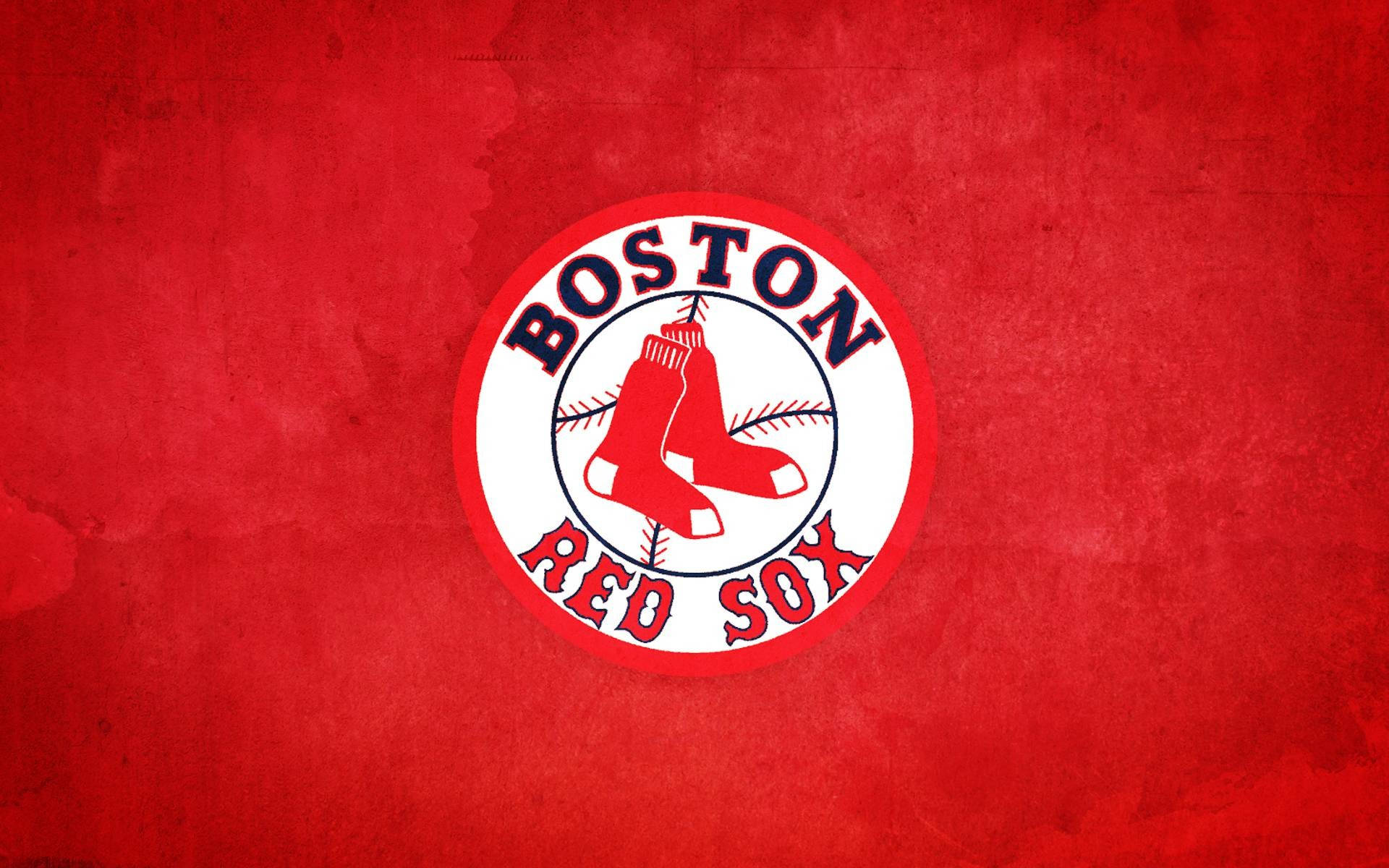 Red Sox 桌布 壁紙 — 一個大膽的波士頓紅襪標誌居中在帶有復古磨損的紋理深紅色背景上。