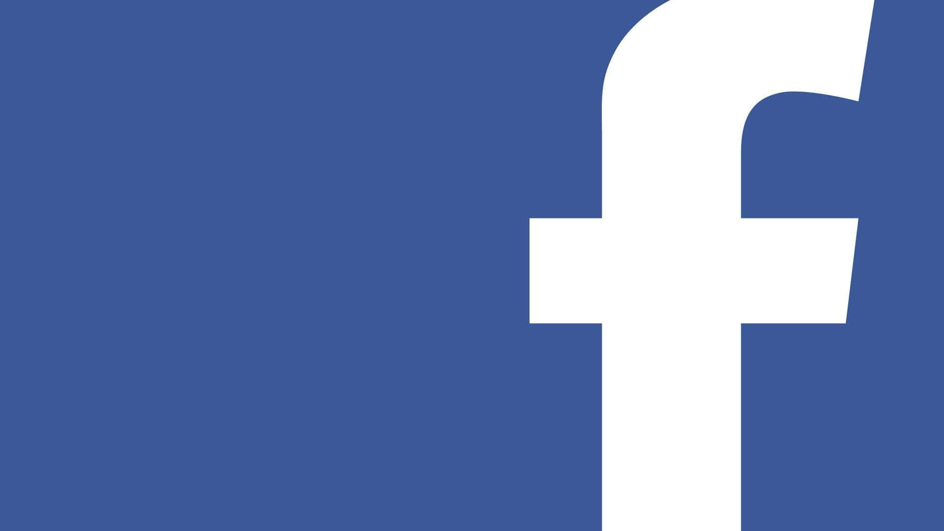 Facebook 桌布 壁紙 — 一個大膽的白色Facebook標誌居中在純藍色背景上，設計簡潔極簡。
