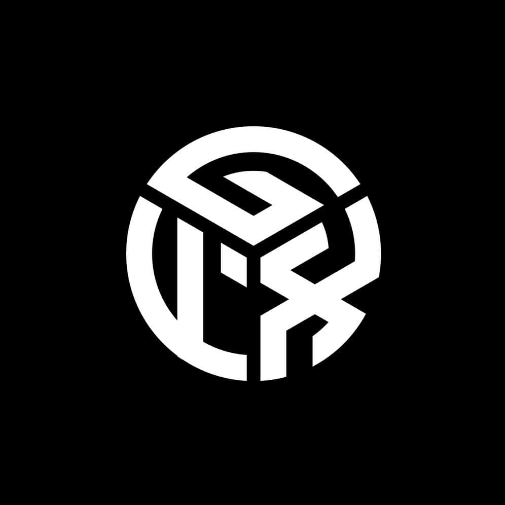 一個白色幾何標誌，在黑色背景上有互鎖字母。 — Valorant Logo 壁紙