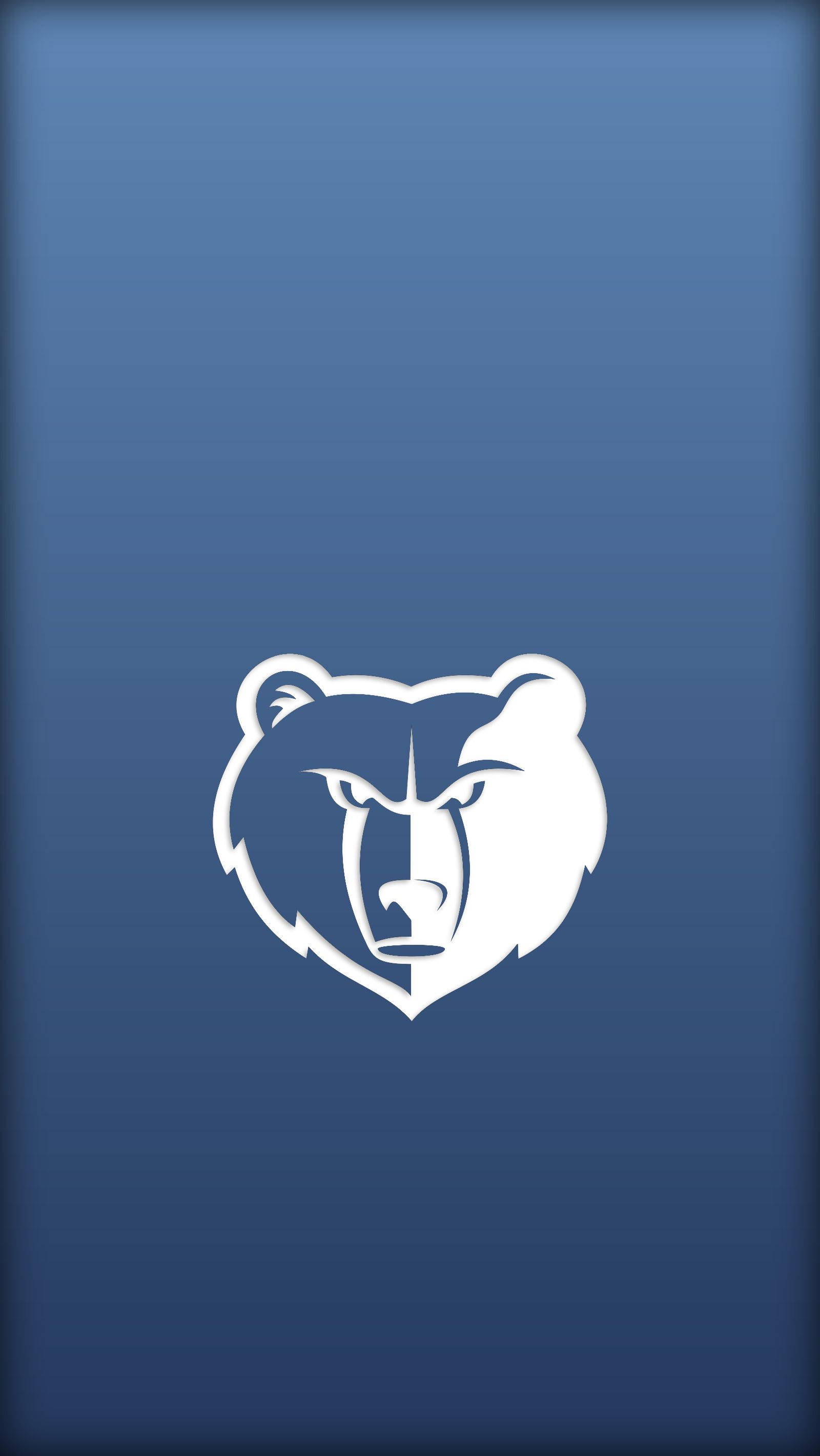 NBA iPhone 桌布 壁紙 — 一個大膽的白色熊頭標誌，居中放置在漸變藍色背景上，帶有微妙的圓角。