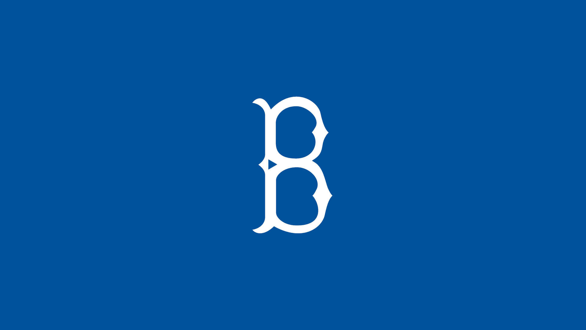藍色背景上的華麗白色字母B — 道奇隊標誌 壁紙