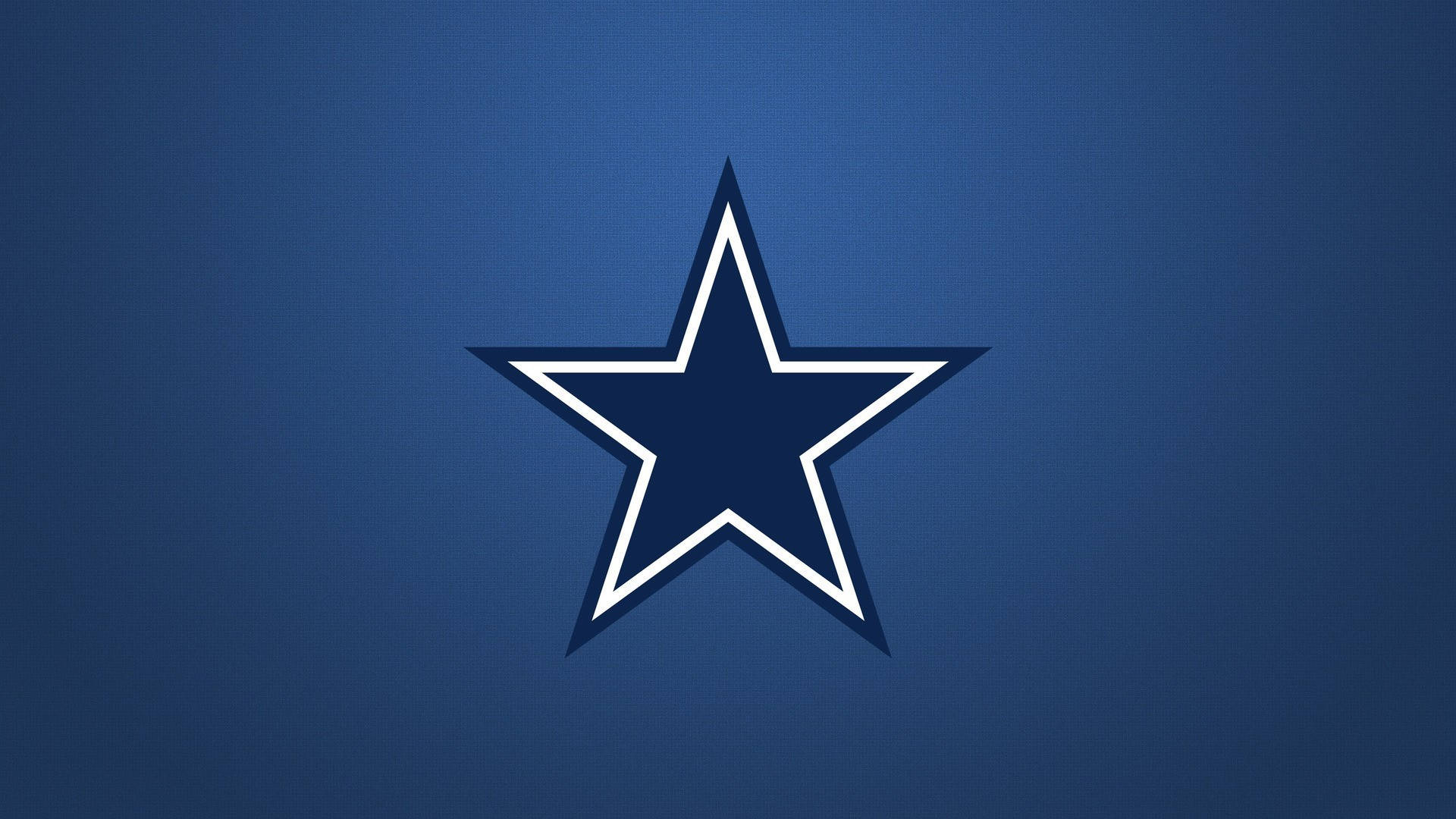 Dallas Cowboys Logo 桌布 壁紙 — 一個大膽的白色輪廓星星標誌，居中在漸變藍色背景上。