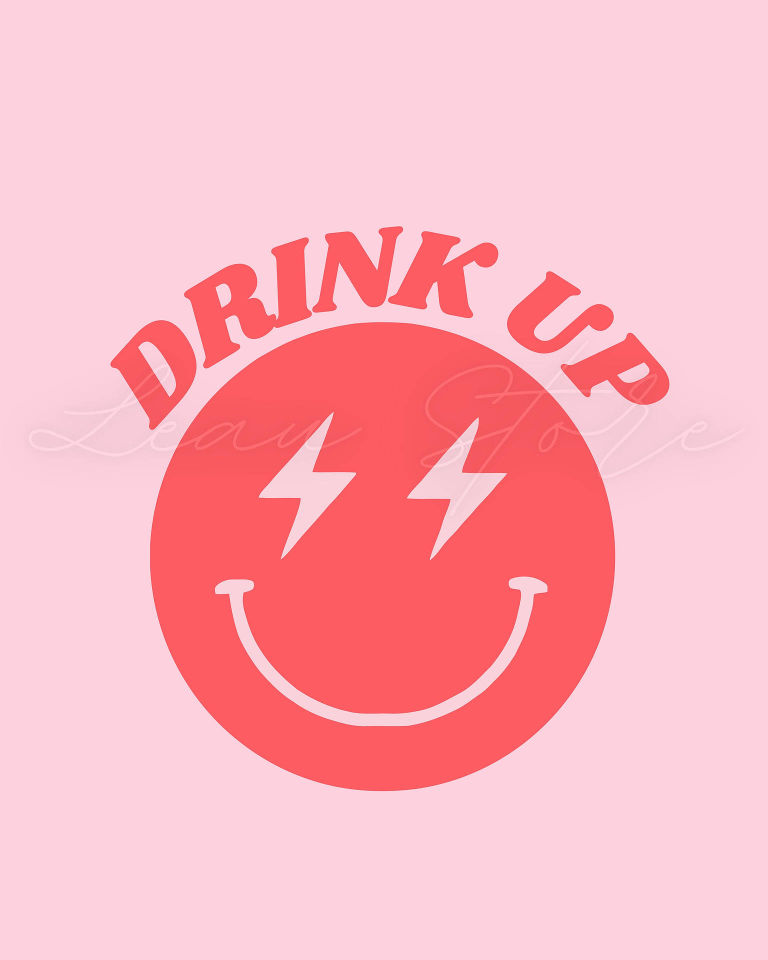 粉紅色笑臉，閃電眼睛，飲料文字 — 預科生笑臉動圖 壁紙
