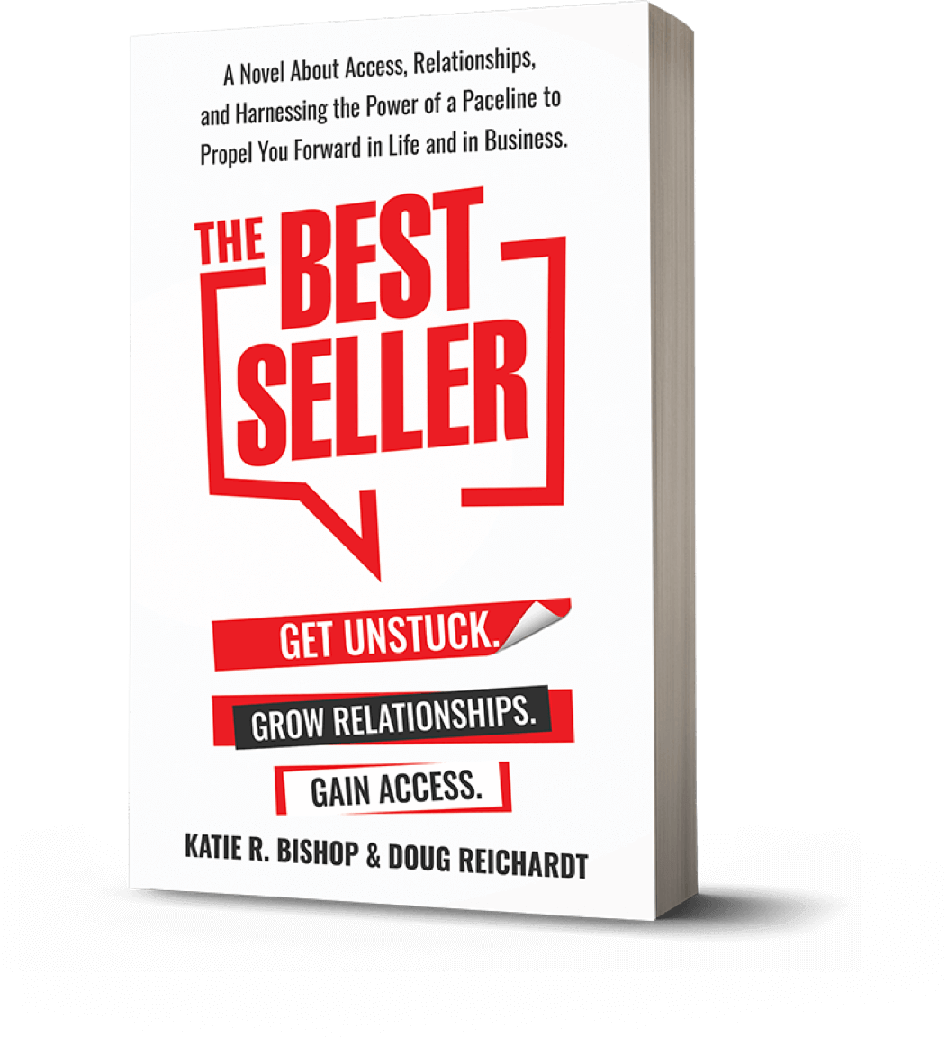 書本 桌布 壁紙 — 一個大膽的紅白書封面，標題為「The Best Seller」，帶有標語和作者，背景為黑色。