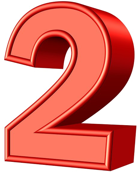 Number 2 桌布 壁紙 — 一個大膽的紅色3D渲染數字二，帶有光澤高光和柔和陰影，背景透明。