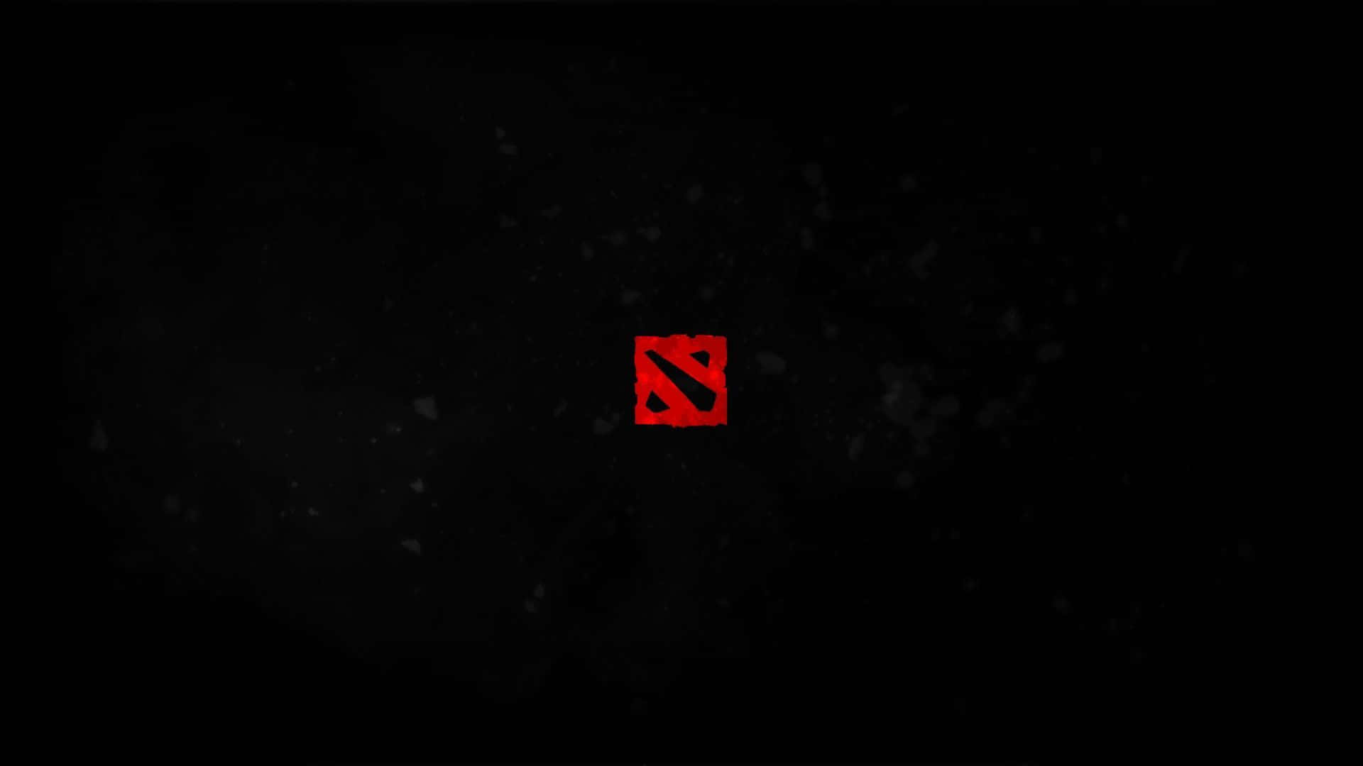 Cool Gaming 桌布 壁紙 — 一個大膽的紅色Dota 2標誌在帶有細微粒子效果的紋理黑色背景上發光。