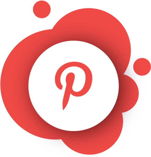 Pinterest 桌布 壁紙 — 一個大膽的紅色Pinterest標誌，帶有白色圓形中心和風格化的'p'，背景為黑色。