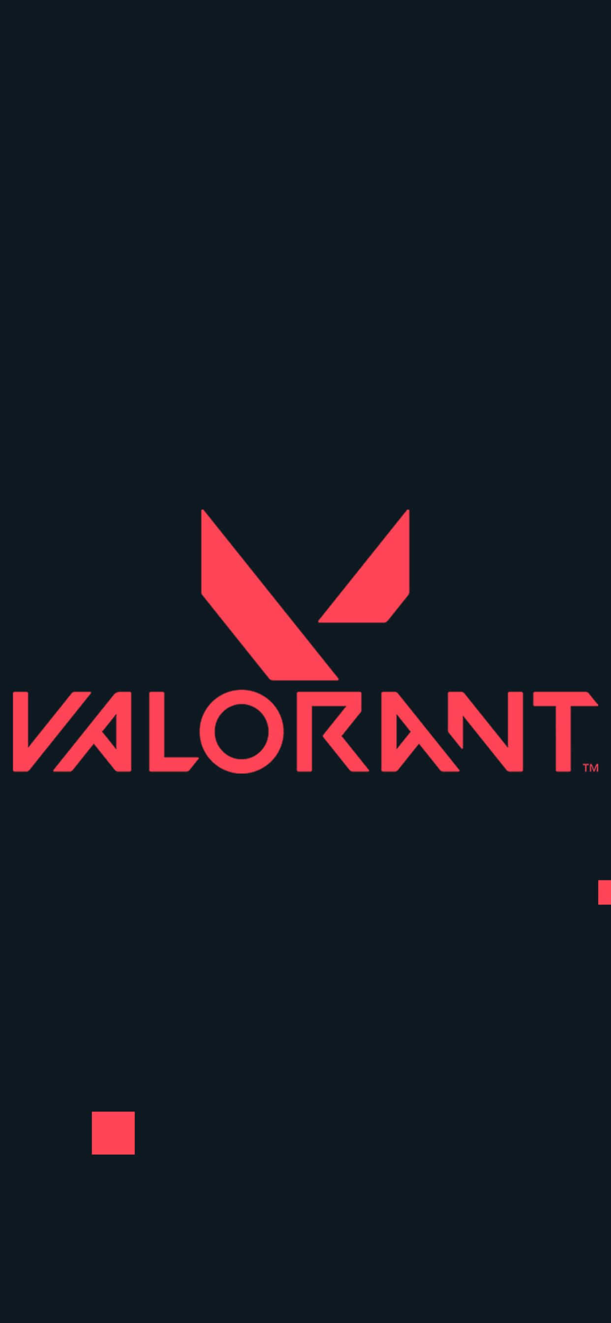 iPhone Xs Max Valorant 桌布 壁紙 — 一個大膽的紅色Valorant標誌，居中於深色背景上，帶有極簡幾何裝飾。