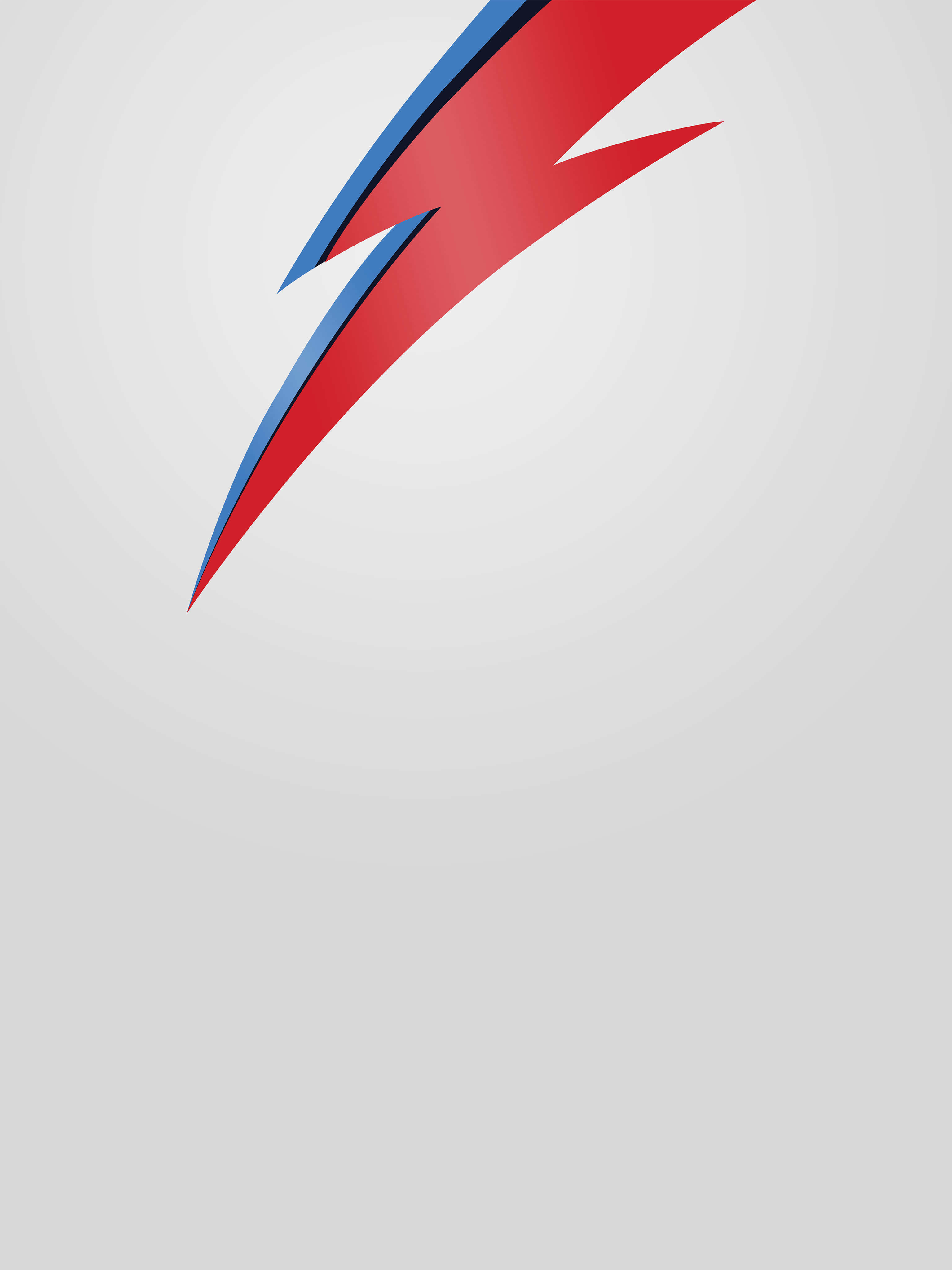 Lightning Bolt iPhone 桌布 壁紙 — 一個大膽的紅色和藍色閃電圖案斜向劃過極簡的淺灰色背景。