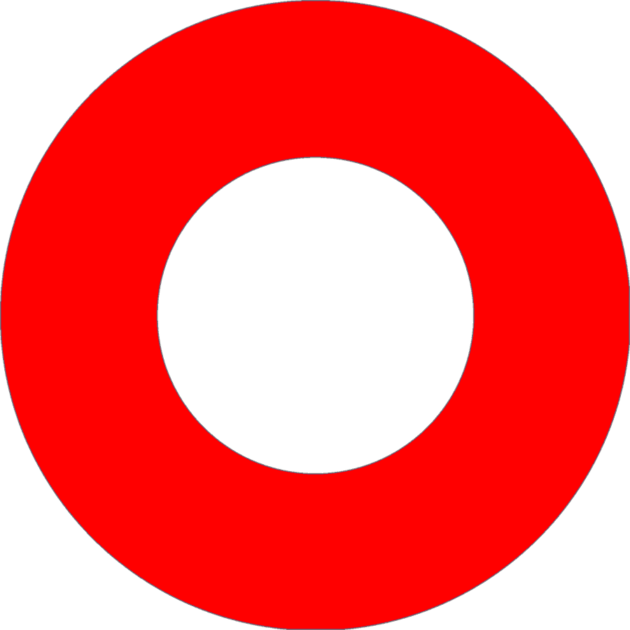Circle Logo 桌布 壁紙 — 一個大膽的紅色圓環，中心為白色，置於純白色背景上。