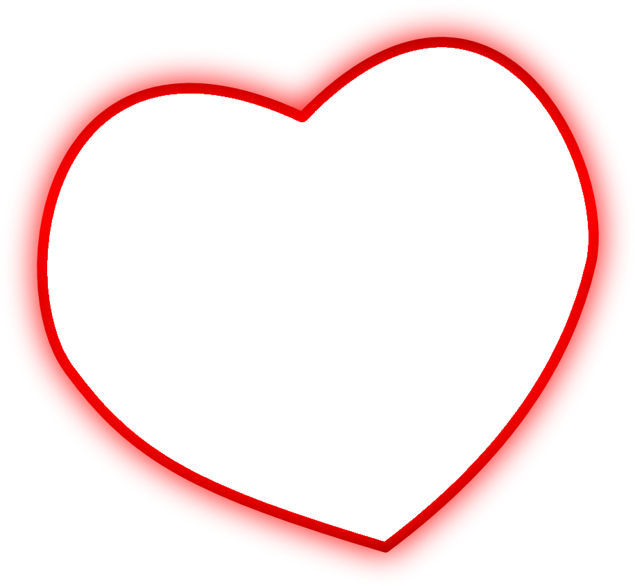 Heart Frame 桌布 壁紙 — 一個大膽的紅色心形輪廓在純黑色背景上顯得格外突出。