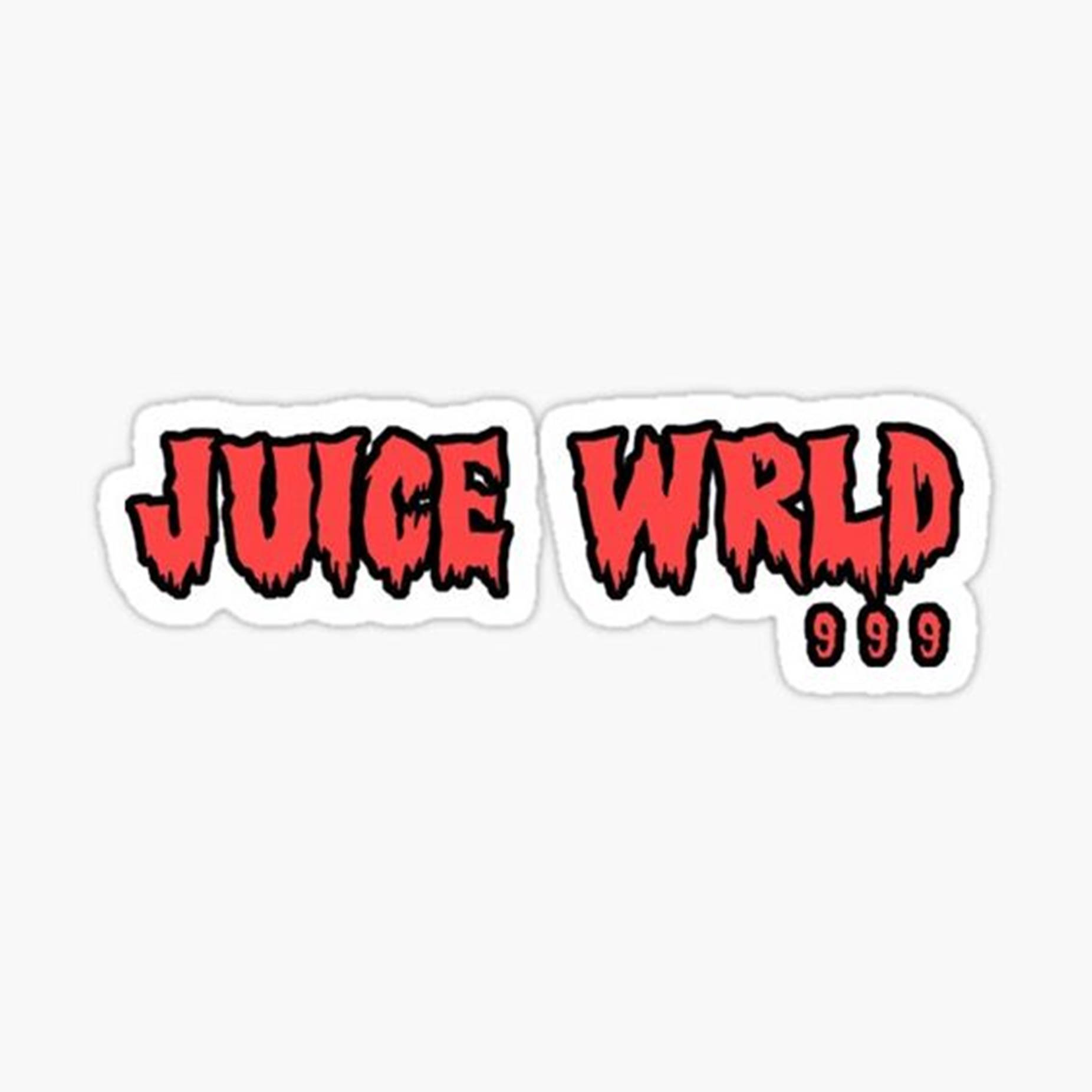 帶有 Juice WRLD 999 的紅色滴落文字貼紙 — Juice Wrld 壁紙