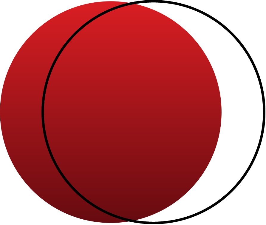 Circle Logo 桌布 壁紙 — 一個大膽的紅色漸變圓圈，帶黑色輪廓，置於純黑背景上。
