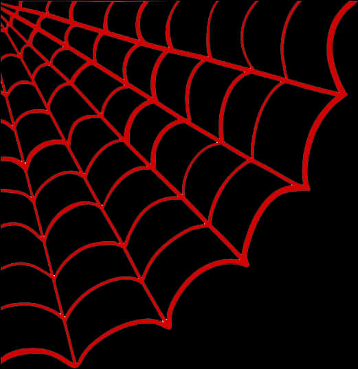 Spiderman Web 桌布 壁紙 — 一個大膽的紅色蜘蛛網圖案在純黑背景上對角線輻射開來。