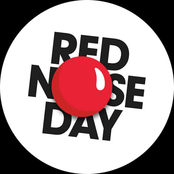 Nose 桌布 壁紙 — 一個大膽的紅色鼻子圖形，居中於白色圓圈內以黑色粗體字母顯示的「RED NOSE DAY」一詞。