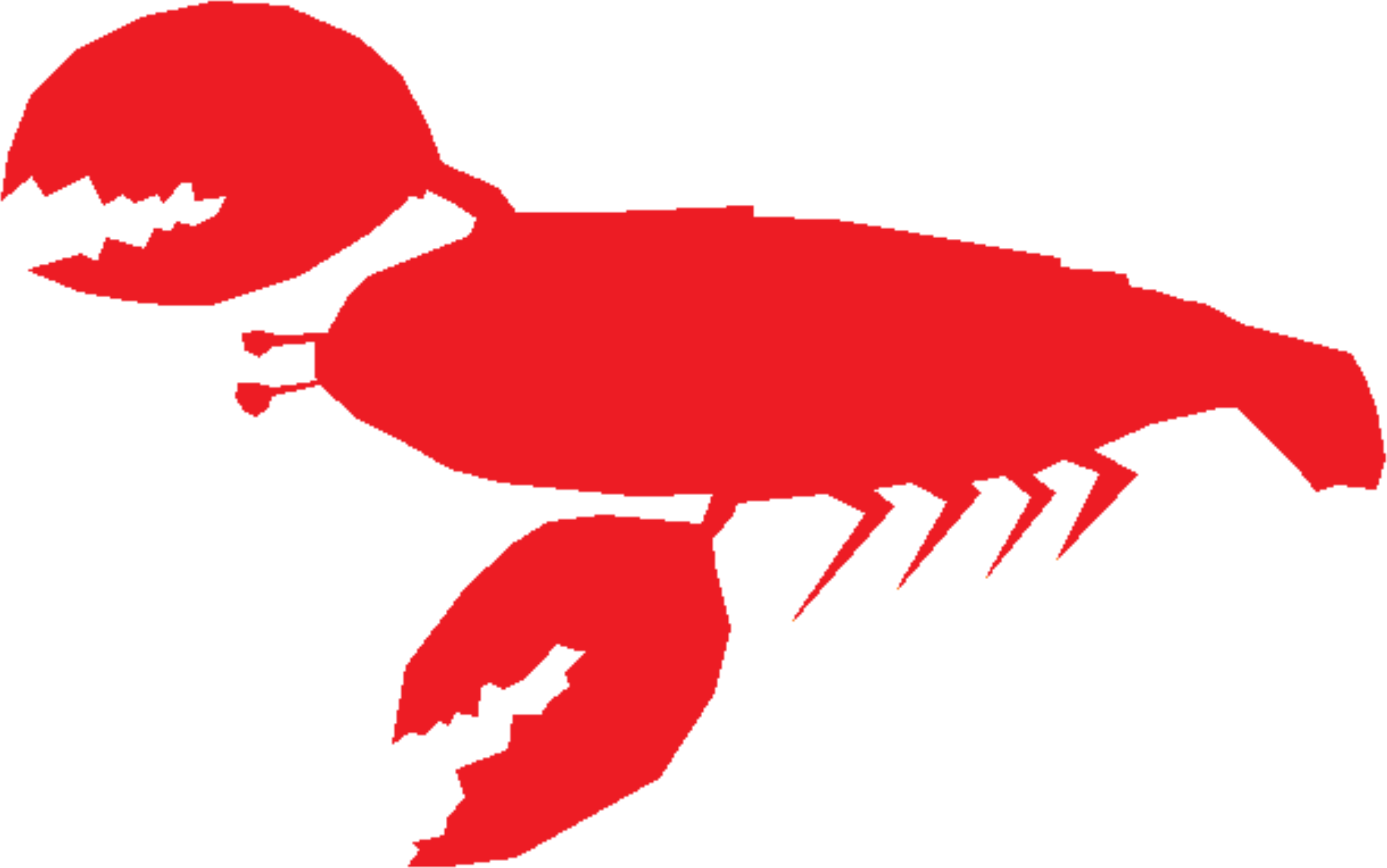 Sea Creature 桌布 壁紙 — 一個大膽的紅色龍蝦剪影在純黑色背景上顯得格外突出。