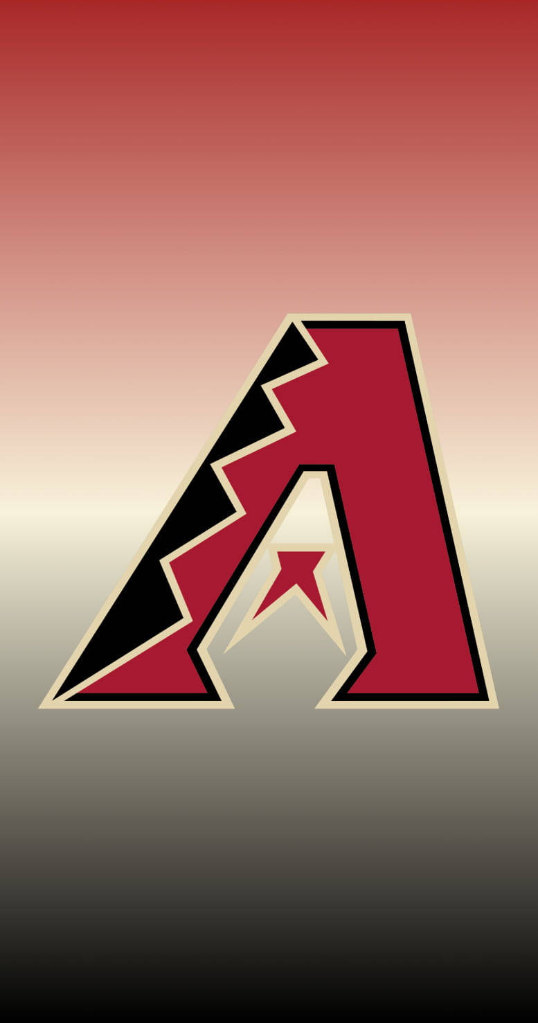 Arizona 桌布 壁紙 — 一個大膽的紅黑風格化 'A' 標誌，居中於從紅色漸變到深灰色的背景上。