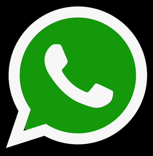 H 桌布 壁紙 — 一個大膽的綠色WhatsApp標誌，在黑色背景上的對話氣泡內有白色電話圖標。