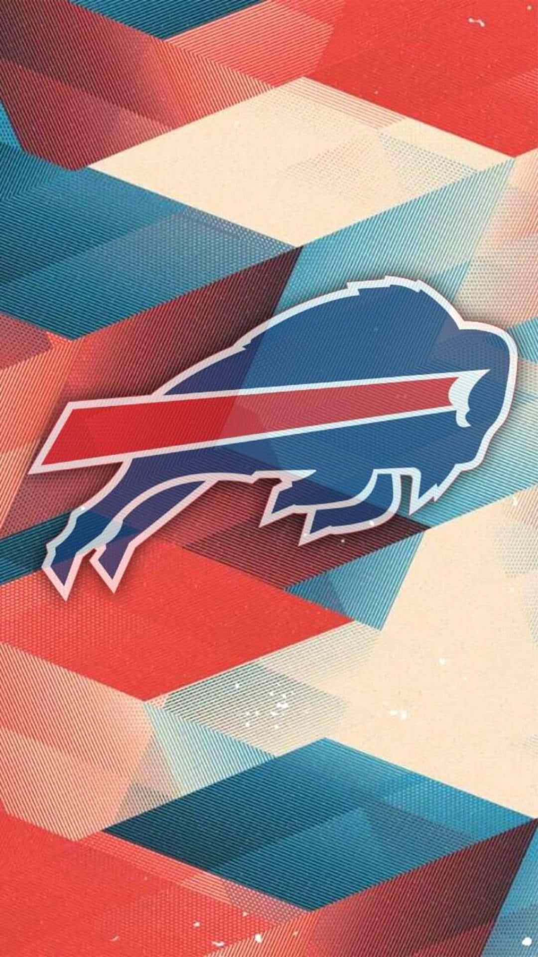 Buffalo Bills 標誌在彩色幾何背景上 — 水牛城比爾 GIF 壁紙