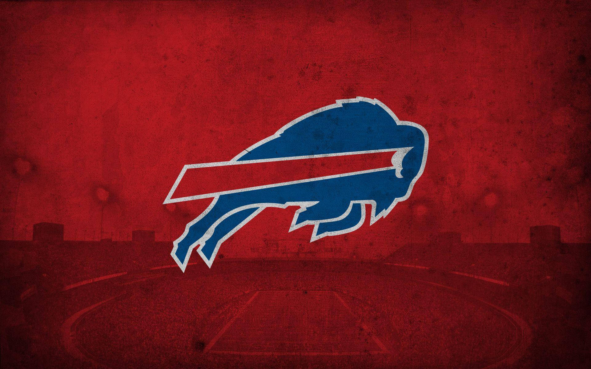 Buffalo Bills 標誌在紅色紋理體育場背景上 — 紅色美學動圖 壁紙