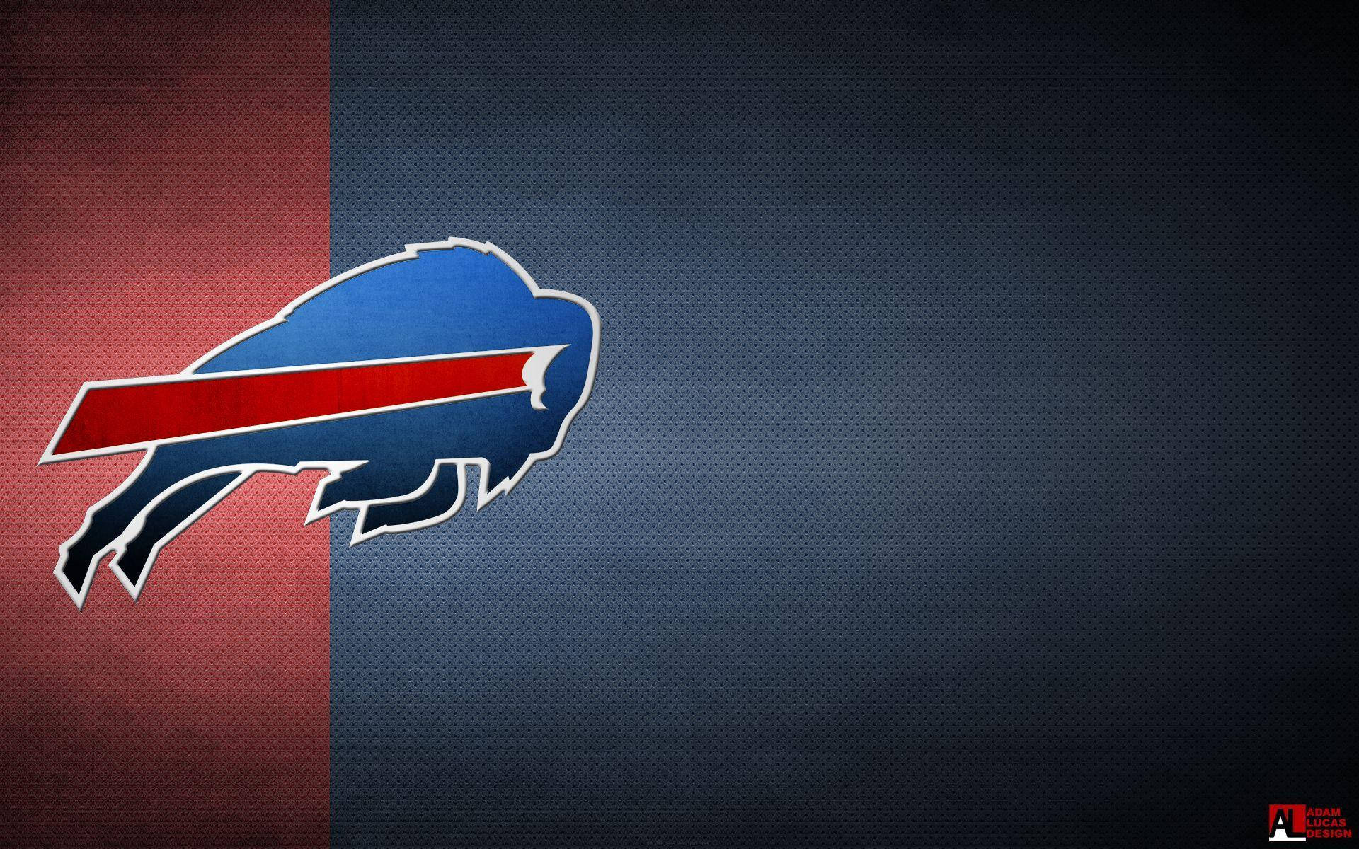 Buffalo Bills 標誌在紋理紅藍背景上 — 水牛城比爾 GIF 壁紙
