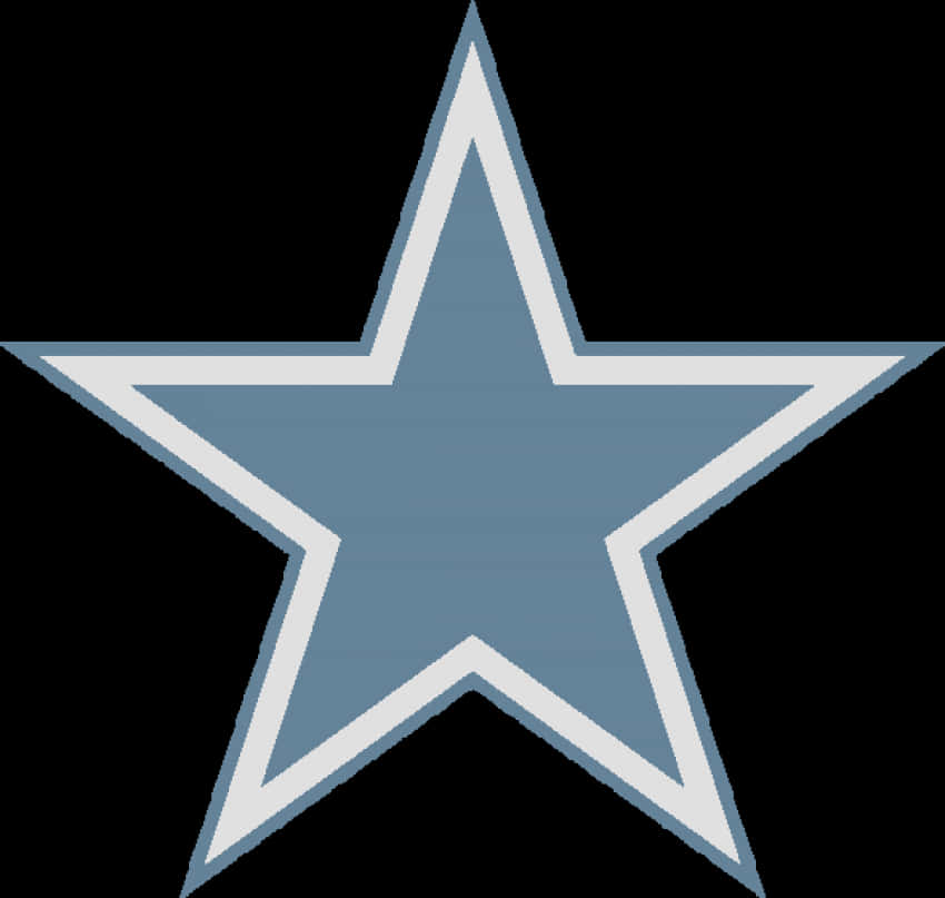 Cowboys Logo 桌布 壁紙 — 一個大膽的藍色星星，帶有白色輪廓，居中在黑色背景上。