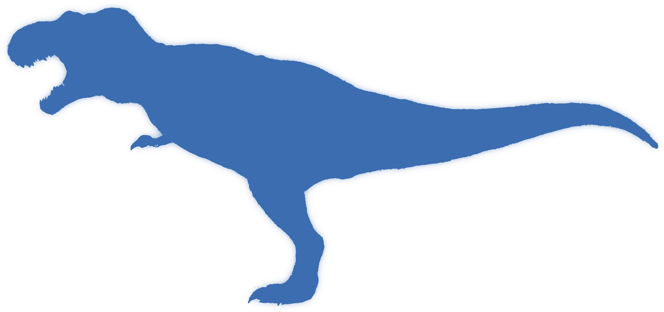 Jurassic World 桌布 壁紙 — 一個大膽的藍色暴龍剪影，矗立在鮮明的黑色背景上。