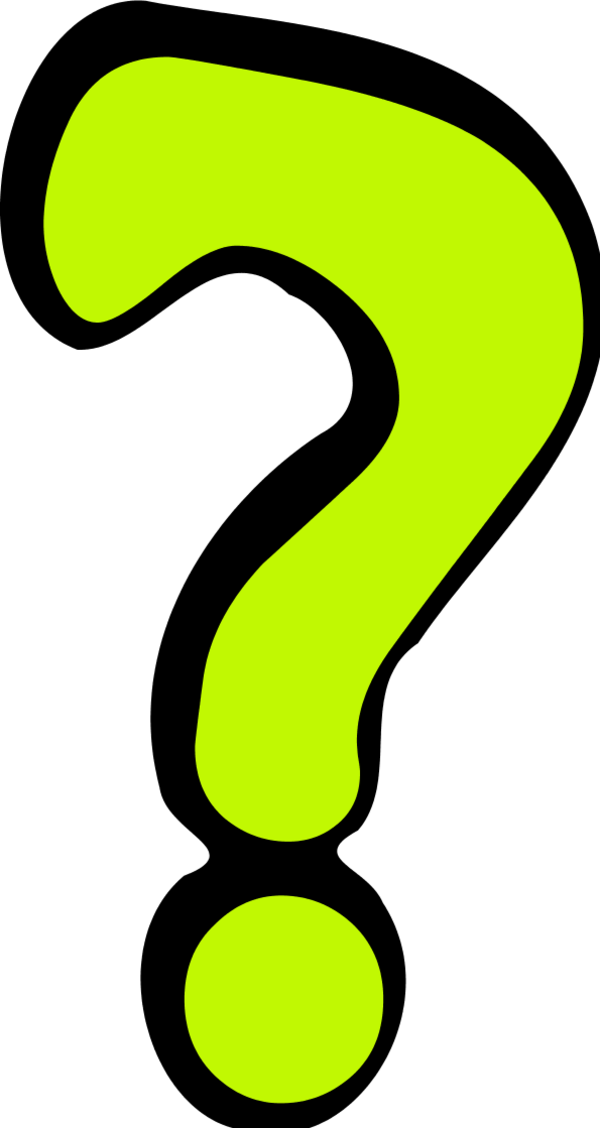 Questions 桌布 壁紙 — 一個大膽的螢光綠色問號在純黑色背景上顯得格外突出。