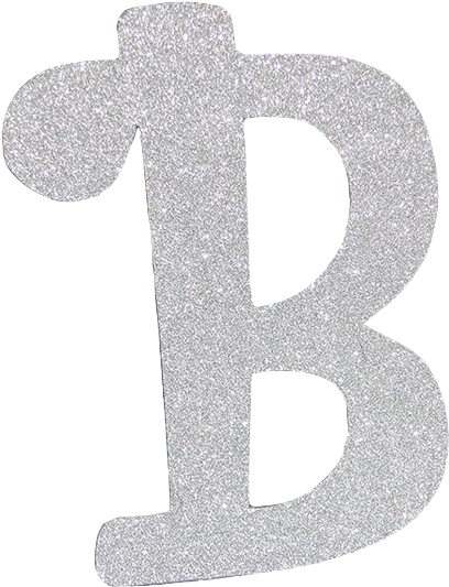 字母B 桌布 壁紙 — 一個大膽的銀色亮粉字母B在純黑色背景上閃爍著質感，格外突出。
