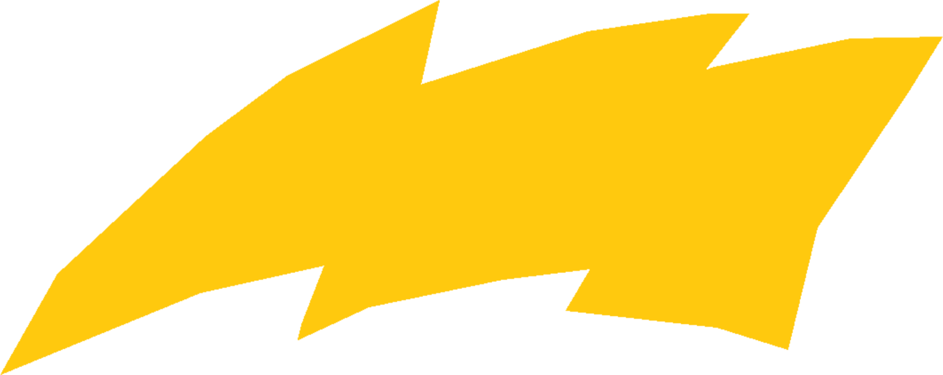 Yellow Lightning 桌布 壁紙 — 一個大膽的黃色箭頭指向左邊，邊緣呈鋸齒狀，背景為純黑色。