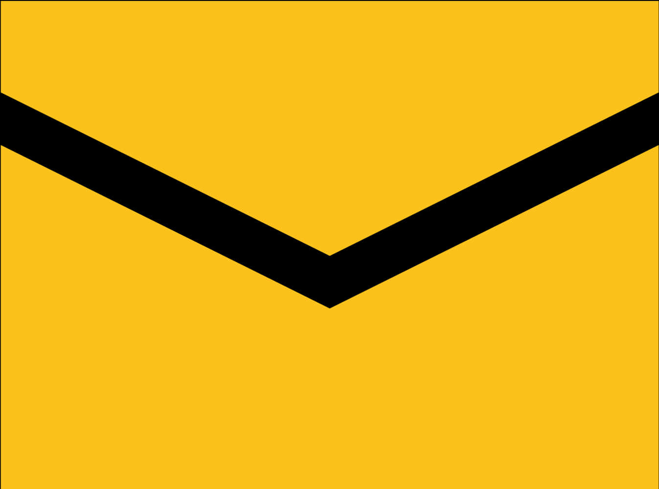 Envelope 桌布 壁紙 — 一個大膽的黃色背景，帶有粗黑色V形指向下方。
