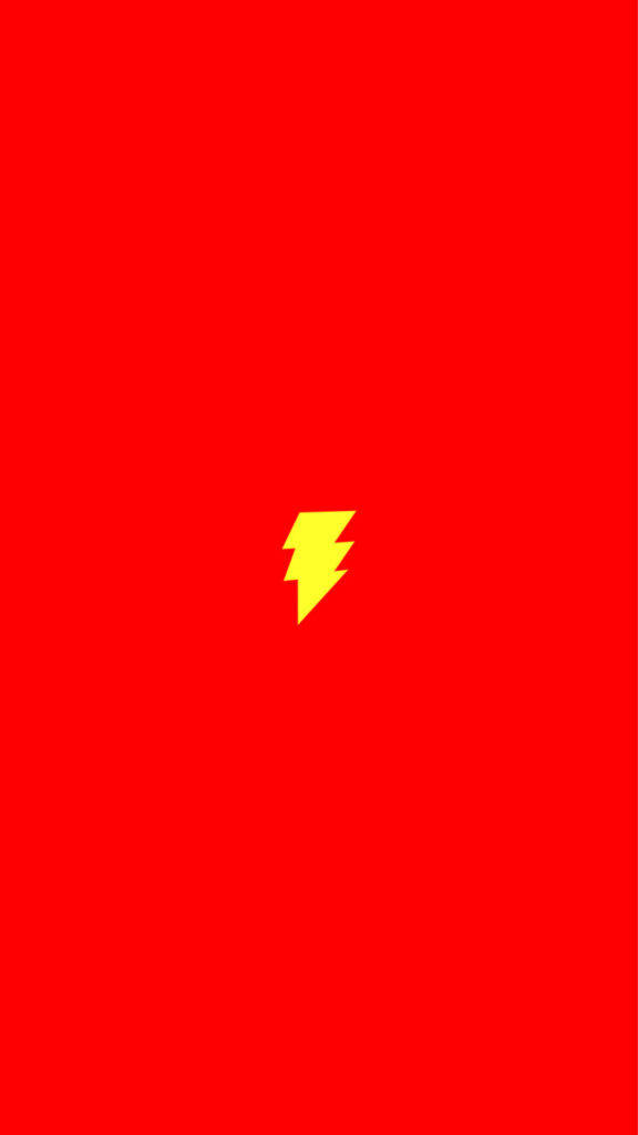 the flash iPhone 桌布 壁紙 — 一個大膽的黃色閃電位於鮮紅色背景中央，營造出引人注目的極簡圖形。