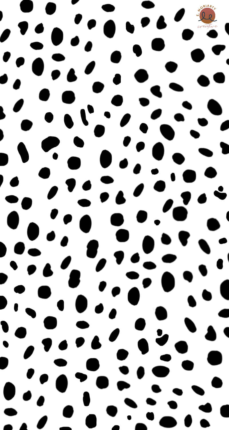 Black And White Animal Print 桌布 壁紙 — 一個大膽的黑白圖案，不規則斑點散落在潔白的背景上。